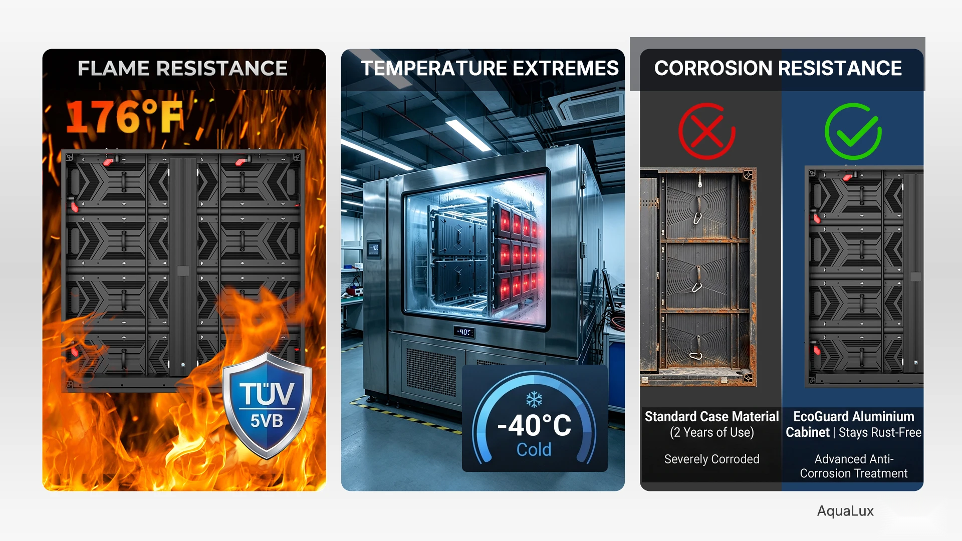 AquaLux — Flame Resistance, Temperature & Corrosion Resistance