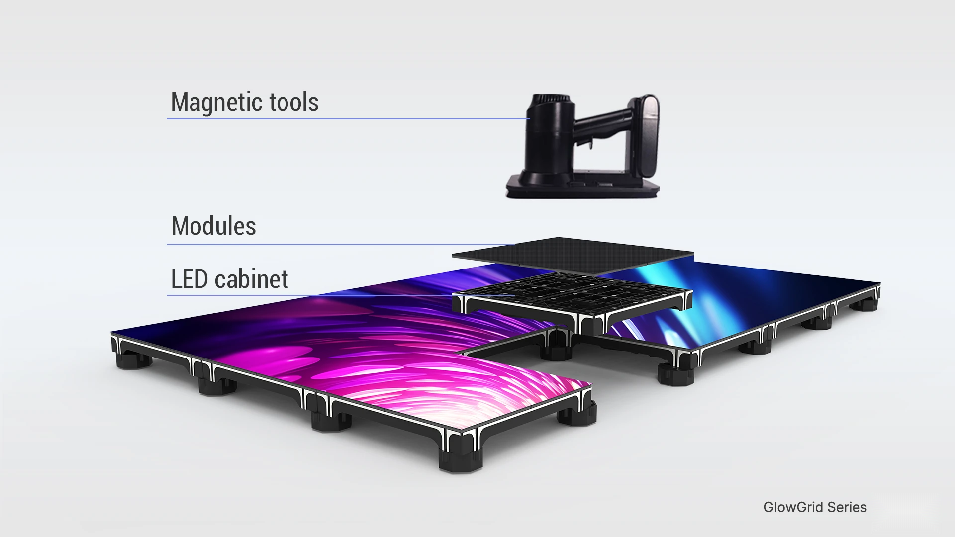 GlowGrid — Magnetic Modules, Front-Access Maintenance