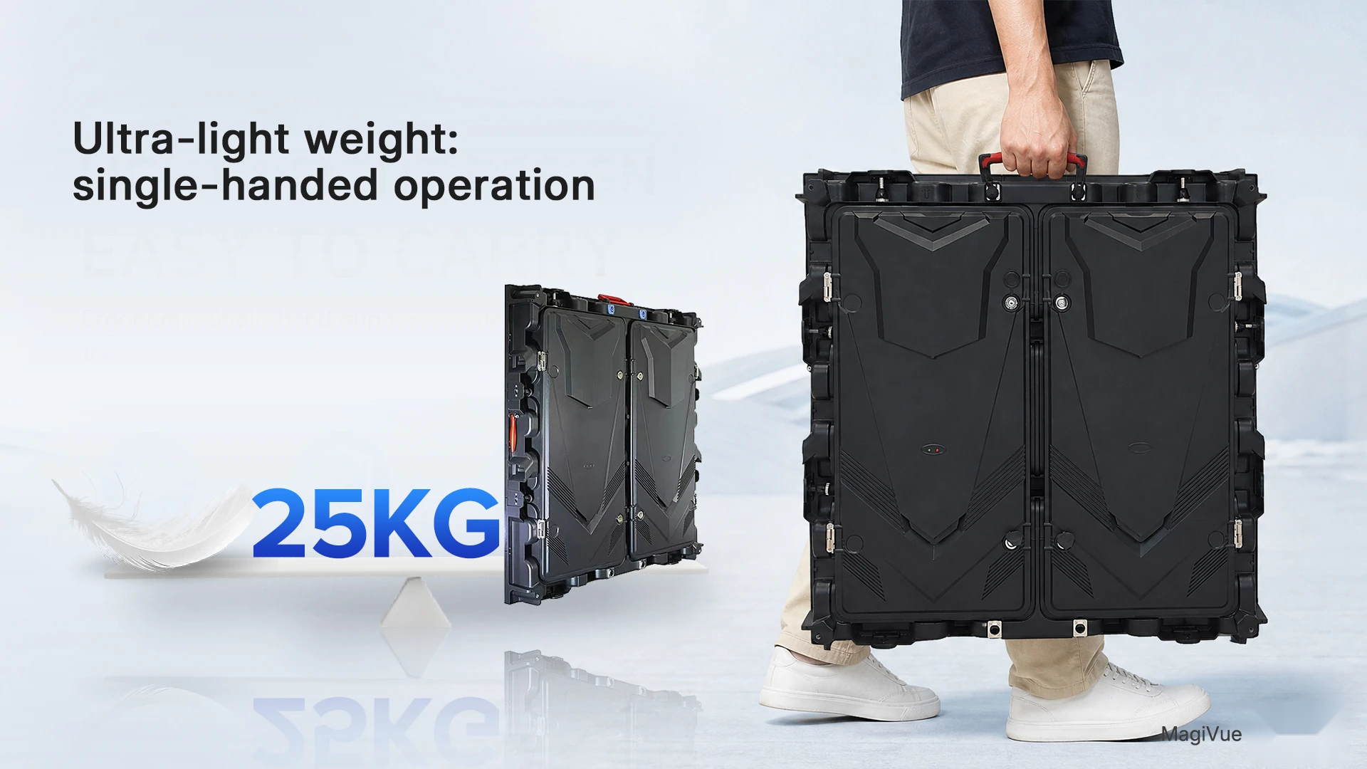 MagiVue — Ultra-Light 25kg Cabinet, Single-Handed Operation