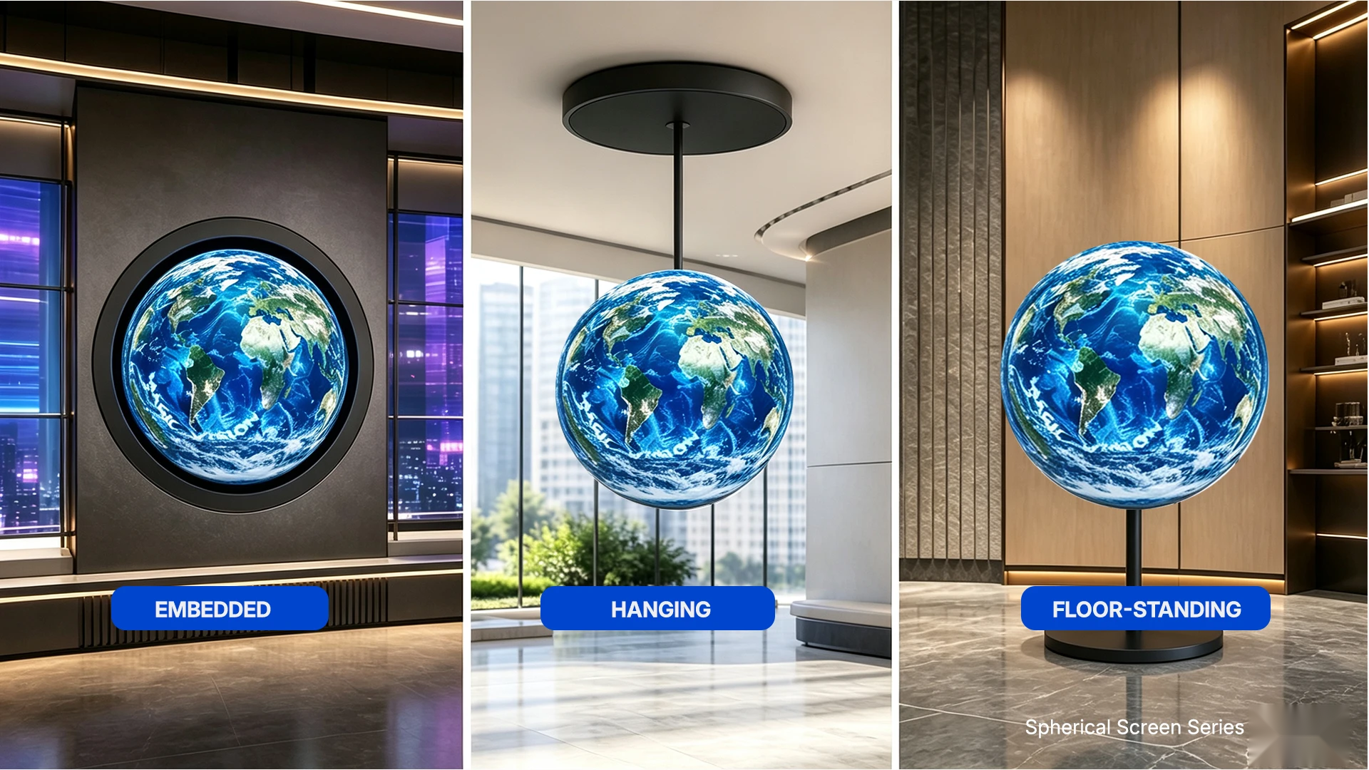 Spherical Screen — Multiple Installation Options
